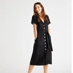 Quince NWT European Linen Short sleeved shirt dress- Size XL